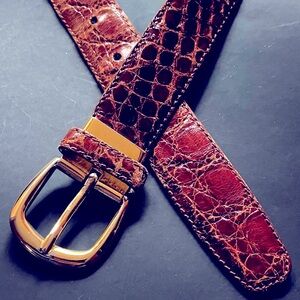 De Vecchi Men's Alligator Belt